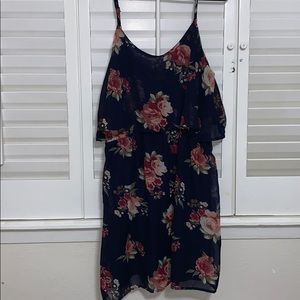 Navy Blue Floral Summer Dress